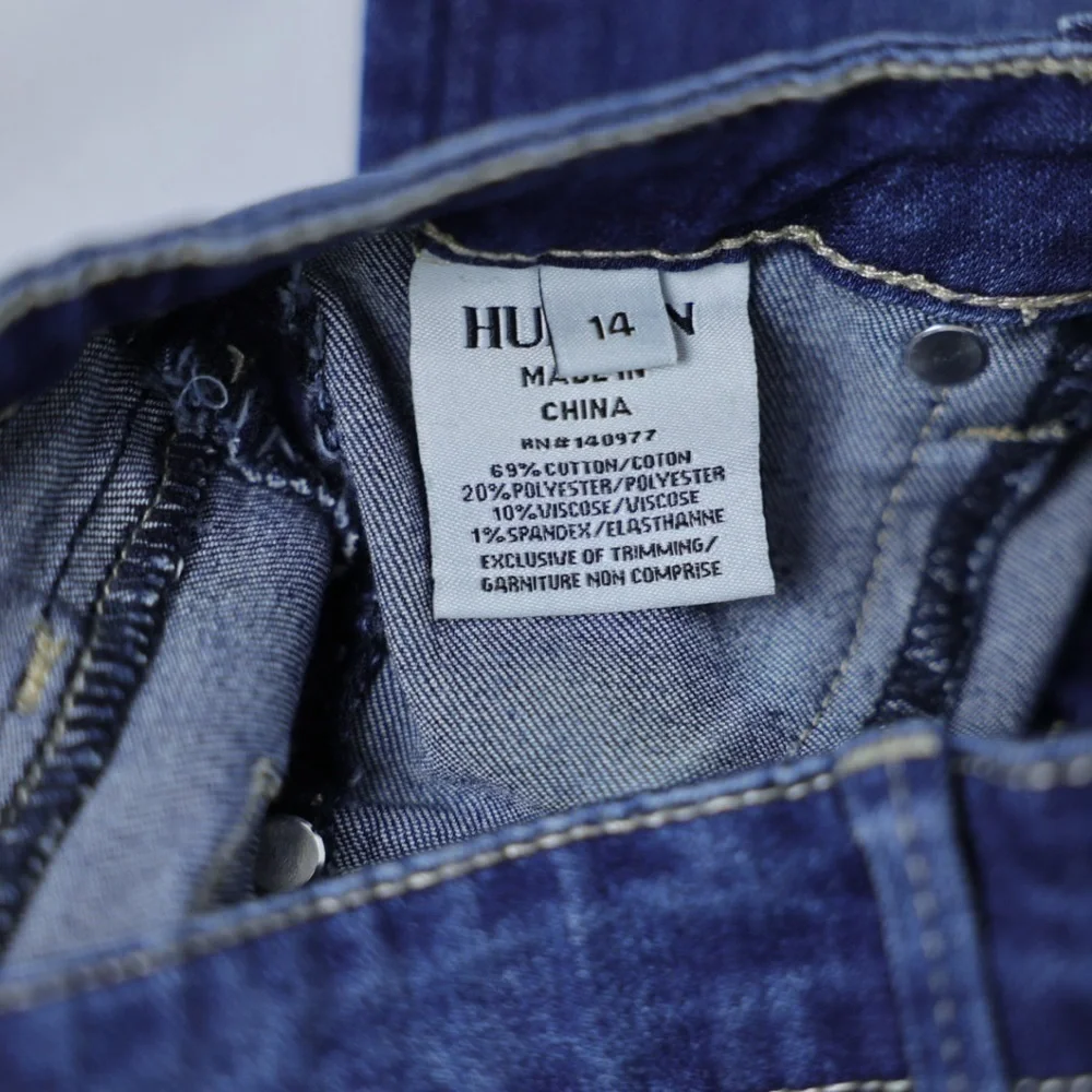 Hudson distressed blue jeans, girls’ size 14